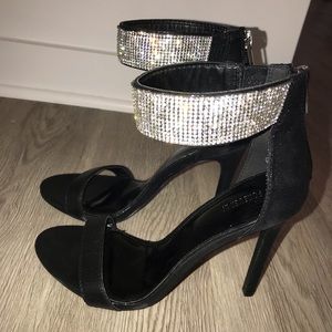 *NEW* Black Stiletto with Rhinestone Ankle Strap